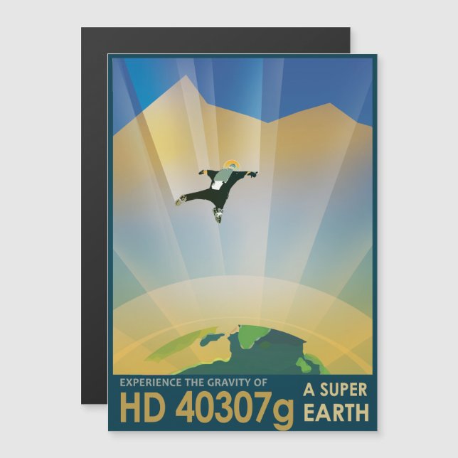 Sci-Fi Travel Ad, Planet HD 40307g Magnetisk Inbjudningskort (Fram/baksida)