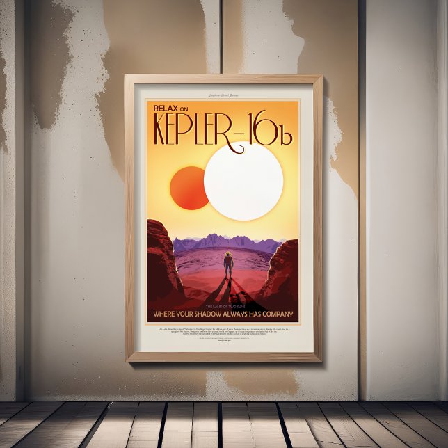 Sci-Fi Travel Ad, Planet Kepler 16b Fototryck (Skapare uppladdad)