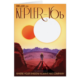 Sci-Fi Travel Ad, Planet Kepler-16b Hälsningskort