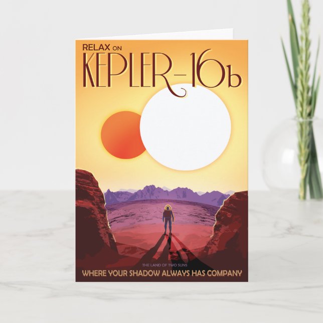 Sci-Fi Travel Ad, Planet Kepler-16b Kort (Framsida)