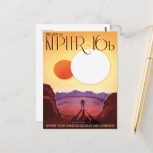 Sci-Fi Travel Ad, Planet Kepler-16b Vykort
