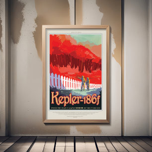 Sci-Fi Travel Ad, Planet Kepler-186f Fototryck