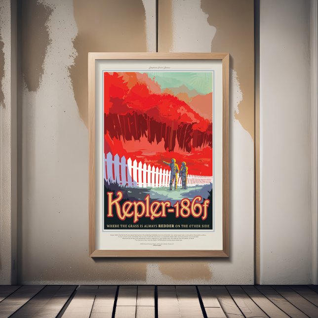 Sci-Fi Travel Ad, Planet Kepler-186f Fototryck (Skapare uppladdad)