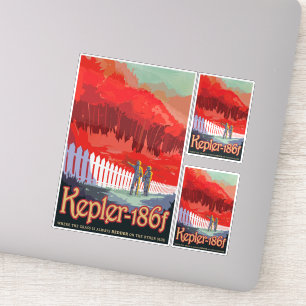 Sci-Fi Travel Ad, Planet Kepler-186f Klistermärken