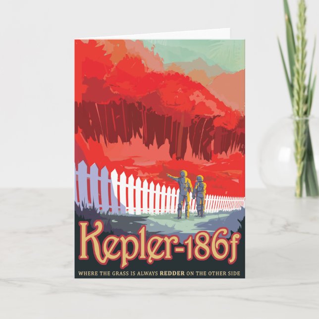 Sci-Fi Travel Ad, Planet Kepler-186f Kort (Framsida)