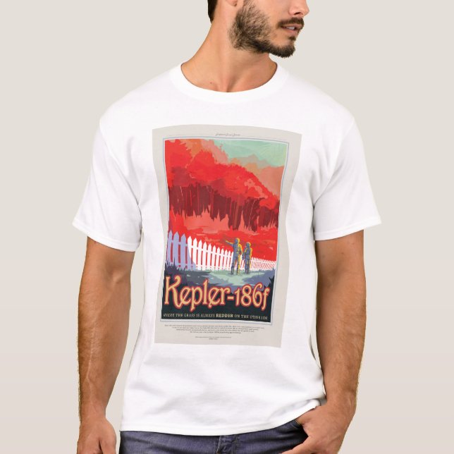 Sci-Fi Travel Ad, Planet Kepler-186f T Shirt (Framsida)