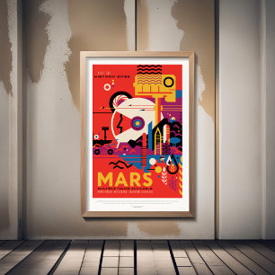 Sci-Fi Travel Ad, Planet Mars Fototryck