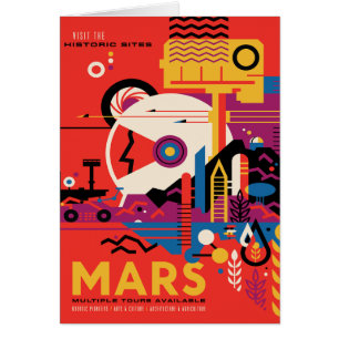 Sci-Fi Travel Ad, Planet Mars Hälsningskort