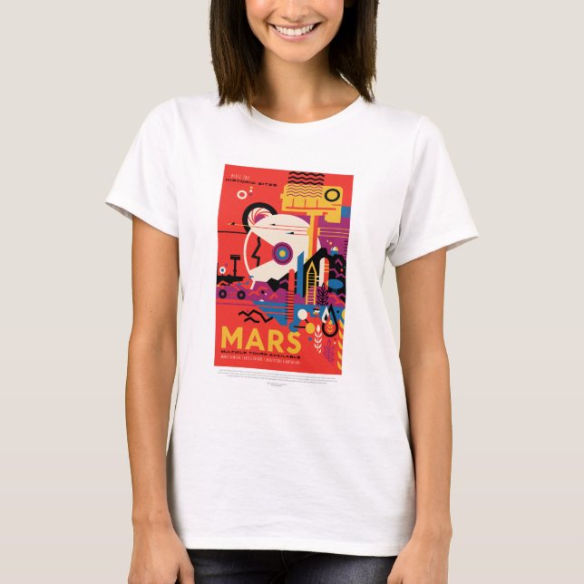 Sci-Fi Travel Ad, Planet Mars T Shirt (Framsida)