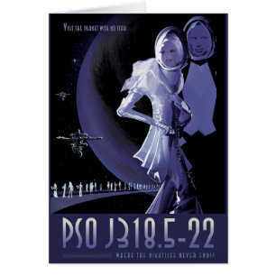 Sci-Fi Travel Ad, Planet PSO J318.5-22 Hälsningskort