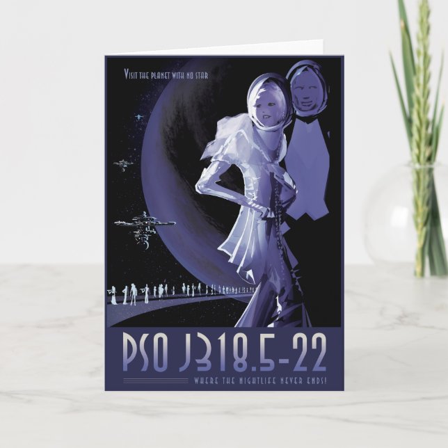Sci-Fi Travel Ad, Planet PSO J318.5-22 Kort (Framsida)