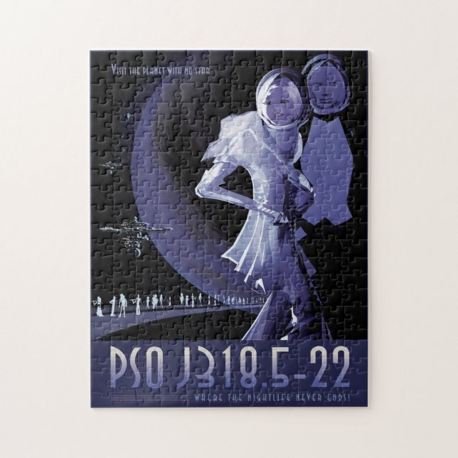 Sci-Fi Travel Ad, Planet PSO J318.5-22 Pussel (Vertikal)