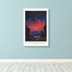 Sci-Fi Travel Ad, Planet Trapist-1e Canvastryck