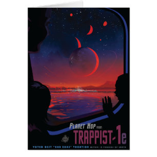 Sci-Fi Travel Ad, Planet Trapist-1e Hälsningskort