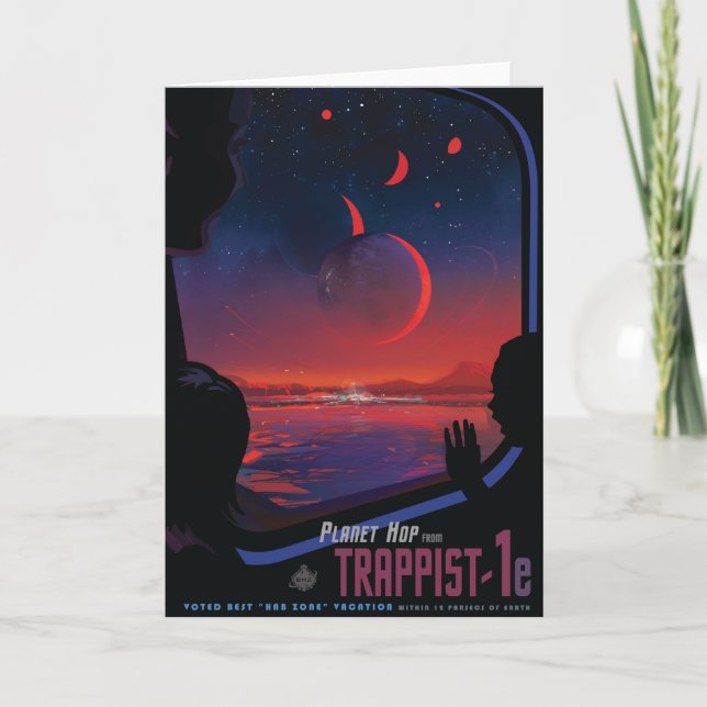 Sci-Fi Travel Ad, Planet Trapist-1e Kort (Framsida)