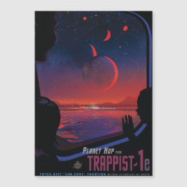 Sci-Fi Travel Ad, Planet Trapist-1e Magnetisk Inbjudningskort