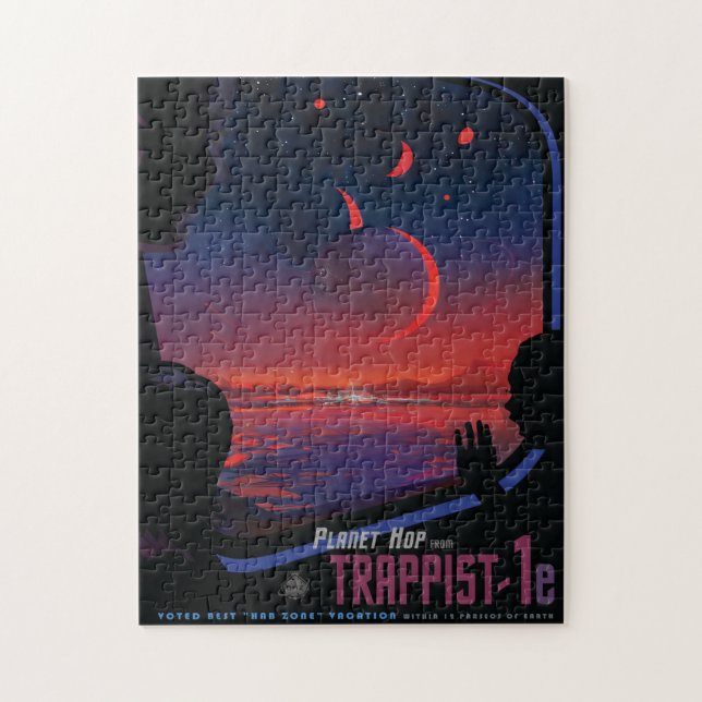 Sci-Fi Travel Ad, Planet Trapist-1e Pussel (Vertikal)