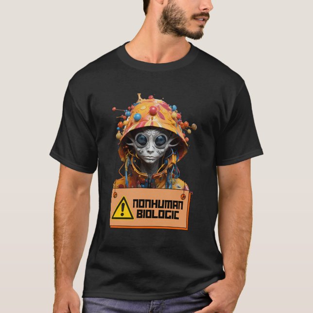 Sci-Fi-Utomjordingar Nonhuman Biologics Space Även T Shirt (Framsida)