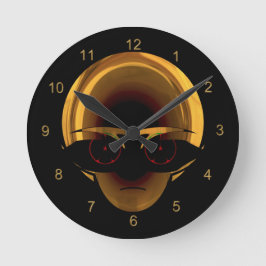Sci-fi-väggklocka för Alien Space Pilot Roligt Rund Klocka
