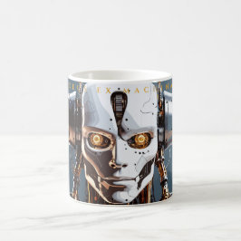 Sci-Fi White Gold Android Deus Ex Machina Magisk Mugg