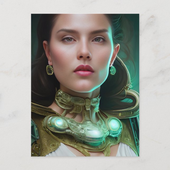 Sci-fi Woman-vykort Vykort (Framsida)
