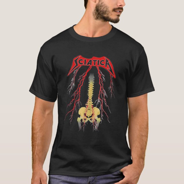 Sciatica Skeleton Metall T Shirt (Framsida)