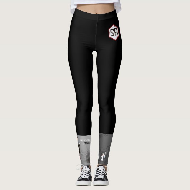 SciBabe logotypdamasker Leggings (Framsida)