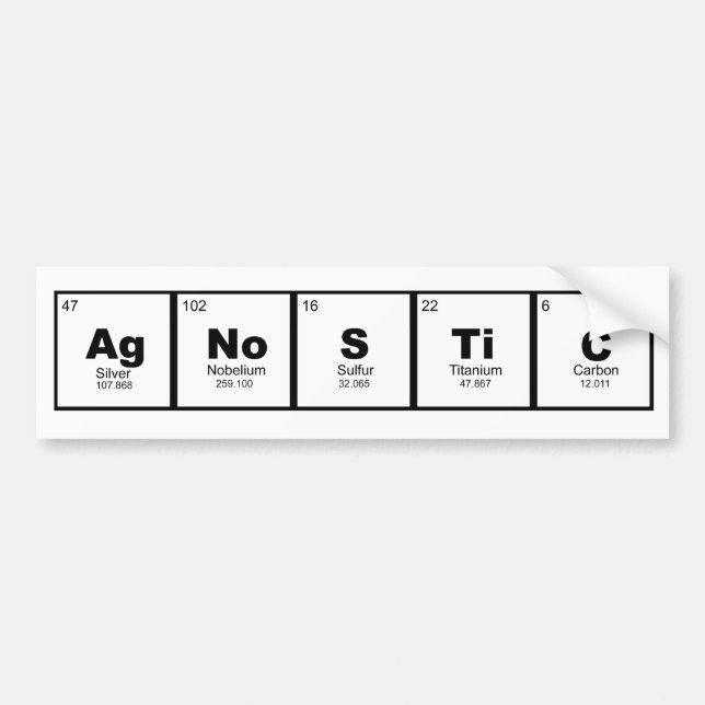 Science älskare agnostic perodic bord i inslag bildekal (Framsidan)