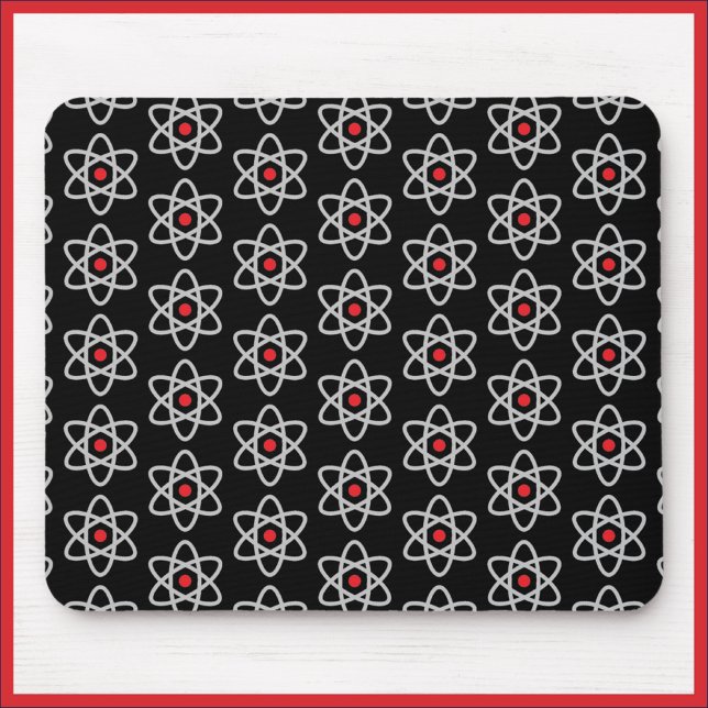 Science Älskare Black and Red Atom Mousepad Musmatta (Skapare uppladdad)