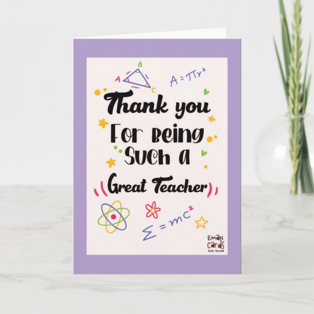 Science and Maths Teacher - Thank you Kort (Framsida)