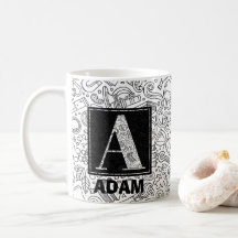 Science Anpassningsbar Monogram - Brev A Coffee Mu