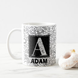 Science Anpassningsbar Monogram - Brev A Coffee Mu Kaffemugg