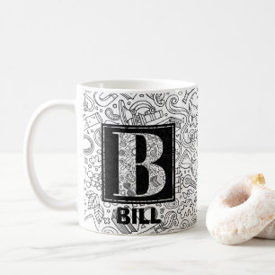 Science Anpassningsbar Monogram - Brev B Coffee Mu Kaffemugg