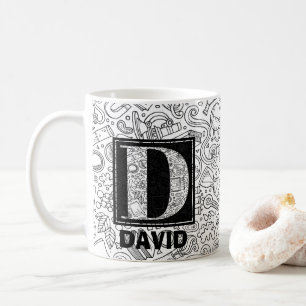 Science Anpassningsbar Monogram - Brev D Coffee Mu Kaffemugg