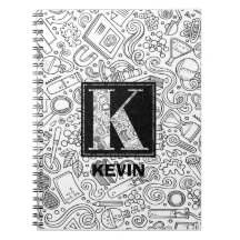 Science Anpassningsbar Monogram - Brev K Notebook