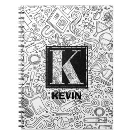 Science Anpassningsbar Monogram - Brev K Notebook Anteckningsbok