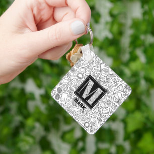 Science Anpassningsbar Monogram - Brev M Keychain Nyckelring