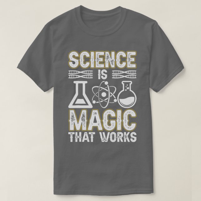 Science är Magic hat Works Scientist Science Labou T Shirt (Design framsida)