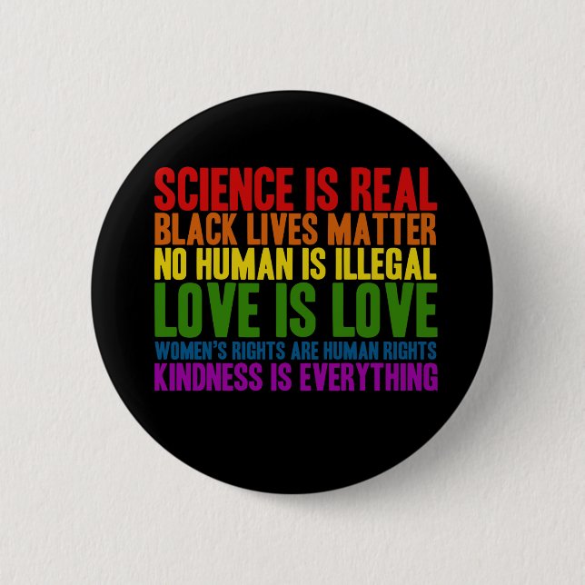 Science är Real Black Lives Matter Button Knapp (Framsida)