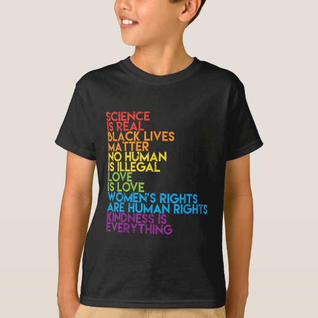 Science är Real Black Lives Rainbow Lgbt Pride Blm T Shirt (Framsida)