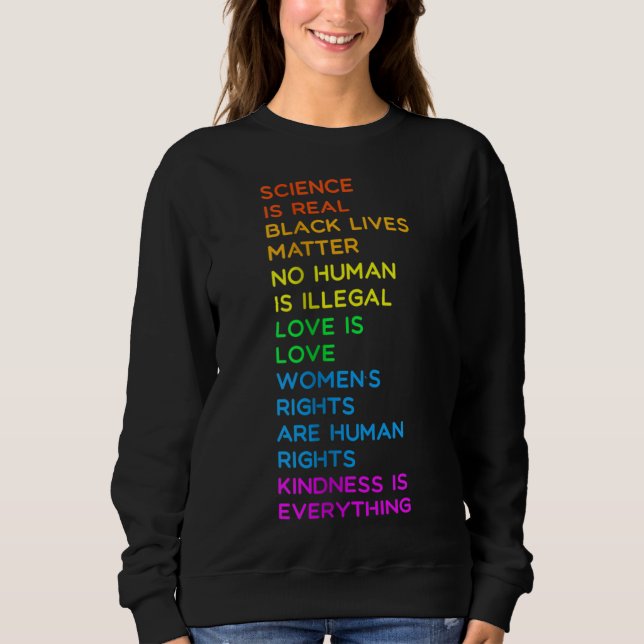 Science är Real BLM Human Högers LGBTQ Pride Kindn T Shirt (Framsida)