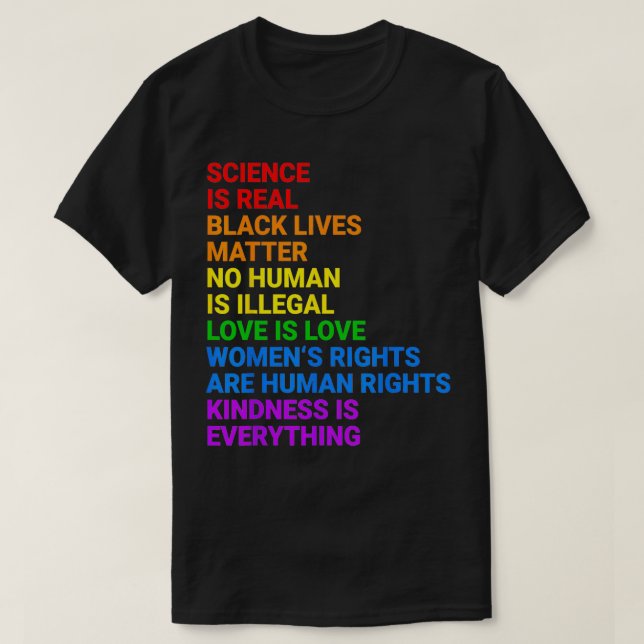 Science är Real Human Högers LGTBQ Queer Pride Mon T Shirt (Design framsida)