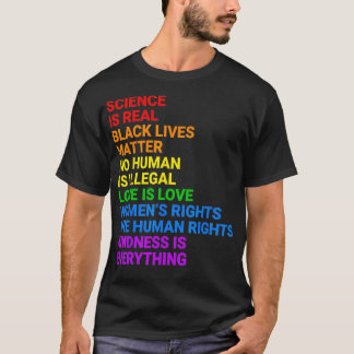 Science är Real Human Högers LGTBQ Queer Pride Mon T Shirt