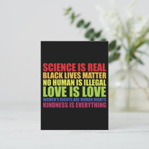 Science är verklig Black Lives Matter HBTQ-stolthe Vykort