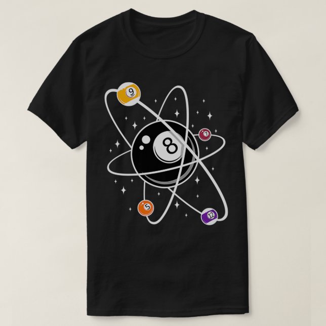 Science Atom Bassäng Älskare 8Bollar Billiards Pre T Shirt (Design framsida)