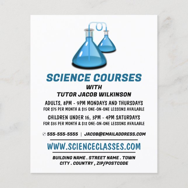 Science Beakers, Science Course Advertising Flygblad (Framsidan)