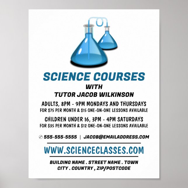 Science Beakers, Science Course Advertising Poster (Framsidan)