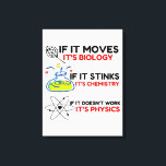 Science BIOLOGY CHEMISTRY PHYSICS Canvastryck<br><div class="desc">kemi,  gåva,  biologi,  student,  idé,  fysiker,  citat,  lärare,  geek,  fysik,  nerd,  som säger,  roligt</div>