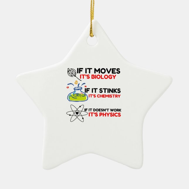 Science BIOLOGY CHEMISTRY PHYSICS Julgransprydnad Keramik (Framsidan)
