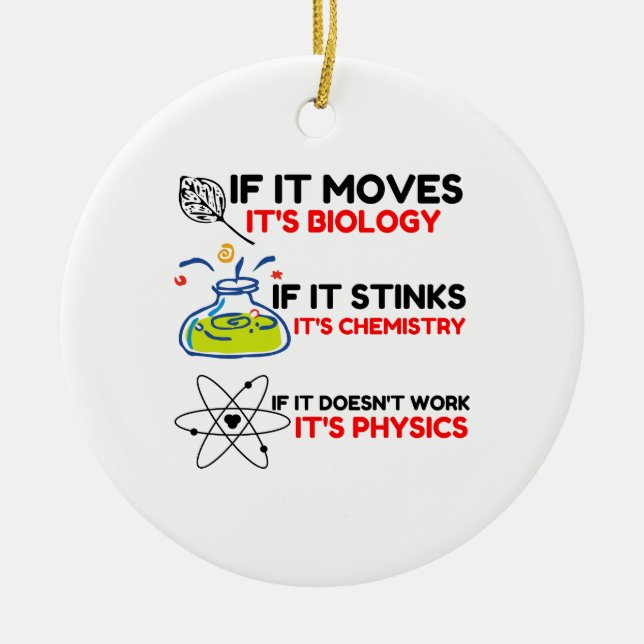 Science BIOLOGY CHEMISTRY PHYSICS Julgransprydnad Keramik (Framsidan)